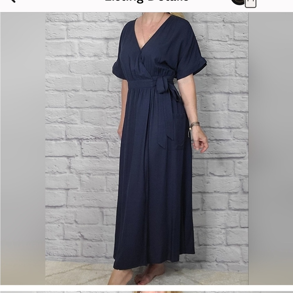 Day to Day navy blue wrap maxi dress